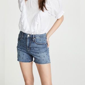Madewell High Rise Denim shorts Heart Print edition size 28